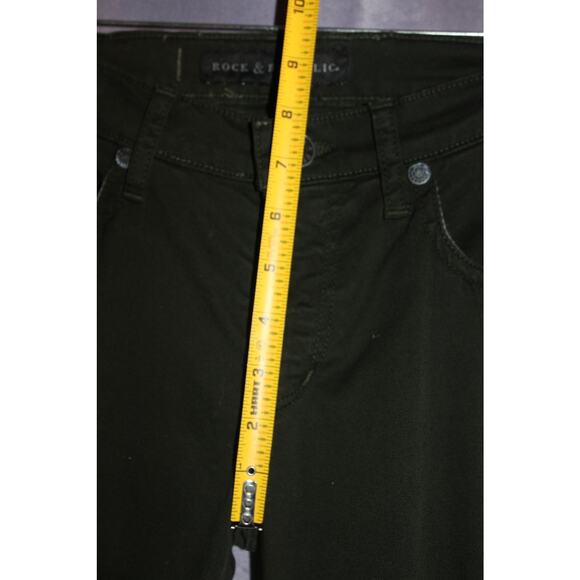 Rock & Republic Skinny Pants Military Dark Green Low Rise Size 25 - Picture 3 of 8